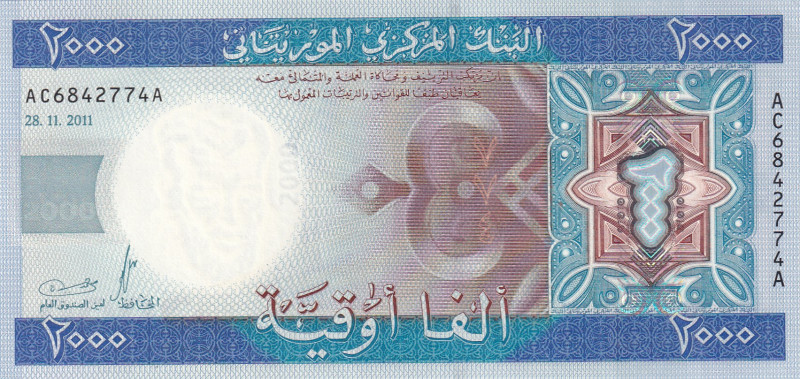 Mauritania, 2.000 Ouguiya, 2011, UNC, p20

Estimate: USD 10-20