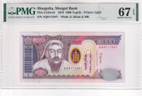 Mongolia, 5.000 Tugrik, 2018, UNC, p68d, Mongol Bank