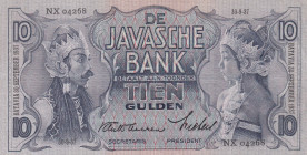 Netherlands Indies, 10 Gulden, 1937, VF, p79b
