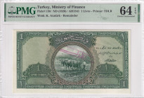Türkiye, 1 Lira, 1927, UNC, p119r, REMAINDER