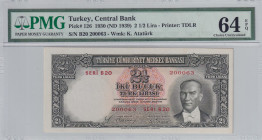 Türkiye, 2 1/2 Lira, 1939, UNC, p126a, 2.Emission
