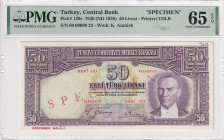 Türkiye, 50 Lira, 1938, UNC, p129s, SPECIMEN