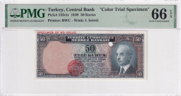 Türkiye, 50 Kurush, 1930, UNC, p133cts, COLOR TRIAL SPECIMEN