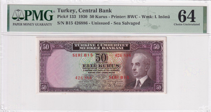 Türkiye, 50 Kurush, 1930, UNC, p133a, 2.Emission, not treated

PMG 64, İsmet İ...