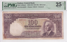 Türkiye, 100 Lira, 1937-39, VF,2.Emission