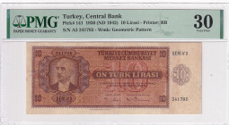 Türkiye, 10 Lira, 1942, VF, p141a, 3.Emission