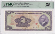 Türkiye, 50 Lira, 1942, VF, p142a, 3.Emission