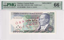 Türkiye, 10.000 Lira, 1989, UNC, p200s, SPECIMEN