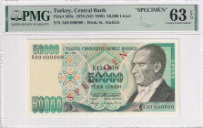 Türkiye, 50.000 Lira, 1989, UNC, p203s, SPECIMEN