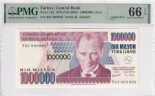 Türkiye, 1.000.000 Lira, 2002, UNC, p213a, SOLID