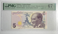 Türkiye, 5 Lira, 2013, UNC, p222b, SOLID
