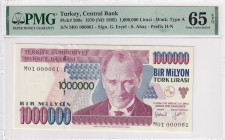 Türkiye, 1.000.000 Lira, 1996, UNC, p209c, Very Low Serial Number