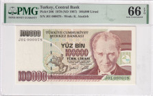 Türkiye, 100.000 Lira, 1996, UNC, p205c, Very Low Serial Number