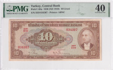 Türkiye, 10 Lira, 1948, XF, p148a, 4.Emission