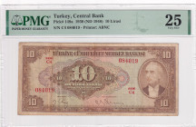 Türkiye, 10 Lira, 1948, VF, p148a, 4.Emission