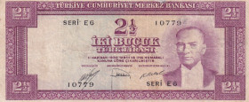 Türkiye, 2 1/2 Lira, 1966, VF(-), p150a, 5.Emission
