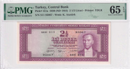 Türkiye, 2 1/2 Lira, 1955, UNC, p151a, 5.Emission