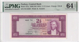 Türkiye, 2 1/2 Lira, 1955, UNC, p151a, 5.Emission