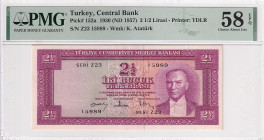 Türkiye, 2 1/2 Lira, 1957, AUNC(+), p152a, 5.Emission