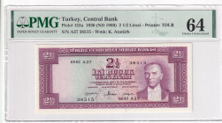 Türkiye, 2 1/2 Lira, 1960, UNC, p153a, 5.Emission