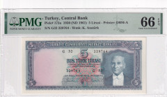 Türkiye, 5 Lira, 1961, UNC, p173a, 5.Emission