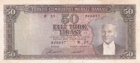 Türkiye, 50 Lira, 1971, VF, p187A, 5.Emission