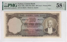 Türkiye, 100 Lira, 1956, AUNC(+), p168a, 5.Emission