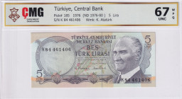 Türkiye, 5 Lira, 1976, UNC, p185a, 6.Emission