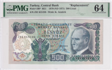 Türkiye, 500 Lira, 1971, UNC, p190r, REPLACEMENT