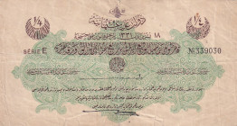Türkiye, Ottoman Empire, 1/4 Livre, 1915, FINE, p71a, Talat / Hüseyin Cahid