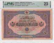 Türkiye, Ottoman Empire, 5 Livres, 1915, VF, p74a, Talat / Hüseyin Cahid