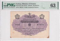 Türkiye, Ottoman Empire, 20 Kurush, 1912, UNC, p80a, Talat / Hüseyin Cahid