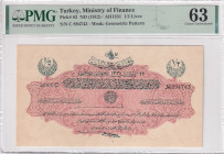 Türkiye, Ottoman Empire, 1/2 Livre, 1912, UNC, p82a, Talat / Hüseyin Cahid