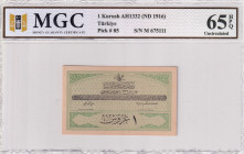 Türkiye, Ottoman Empire, 1 Kurush, 1916, UNC, p85a