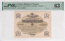 Türkiye, Ottoman Empire, 5 Kurush, 1916, UNC, p87a, Talat / Hüseyin Cahid