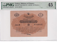 Türkiye, Ottoman Empire, 20 Kurush, 1917, XF, p97a, Cavid / Hüseyin Cahid