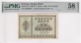 Norway, 1 Krone, 1944, AUNC, p15a