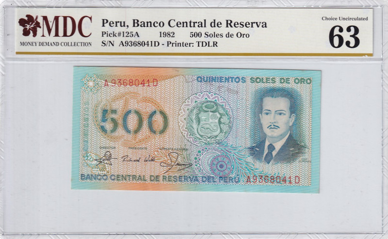 Peru, 500 Soles de Oro, 1982, UNC, p125A, Banco Central de Reserva

MDC 63, Th...