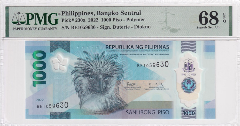 Philippines, 1.000 Piso, 2022, UNC, p230a

PMG 68 EPQ, High Condition , Polyme...