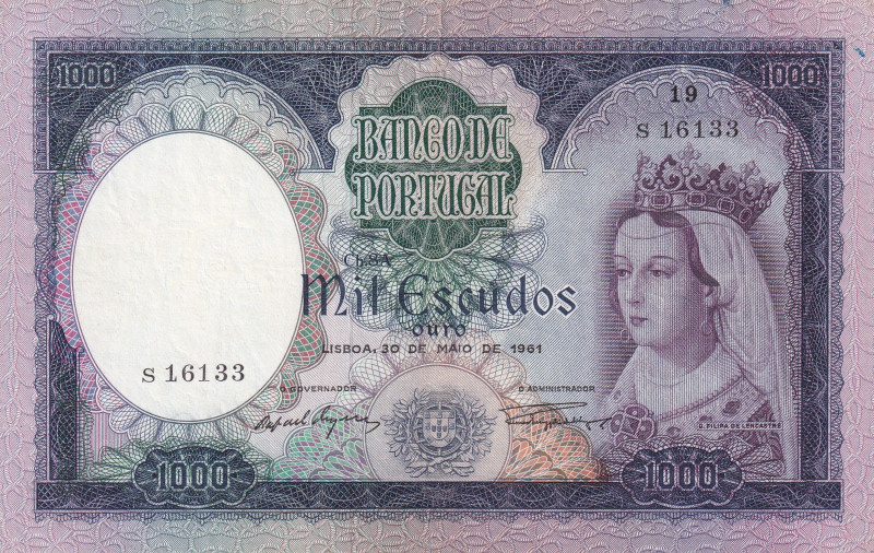 Portugal, 1.000 Escudos, 1961, VF, p166

Estimate: USD 150-300