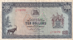 Rhodesia, 10 Dollars, 1975, VF, p33g