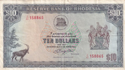 Rhodesia, 10 Dollars, 1976, VF, p37a