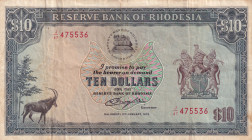 Rhodesia, 10 Dollars, 1979, VF, p41