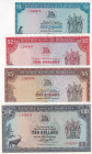 Rhodesia, 1-2-5-10 Dollars, 1976/1979, UNC, p36; p38; p39; p41, (Total 4 banknotes)