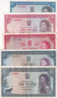 Rhodesia, 10 Shillings-1-1-5-5 Pounds, 1964/1968, VF,(Total 5 banknotes)