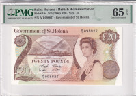 Saint Helena, 20 Pounds, 1986, UNC, p10a, British Administration