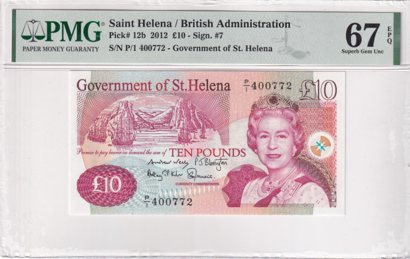 Saint Helena, 10 Pounds, 2012, UNC, p12b

PMG 67 EPQ, Queen Elizabeth II Portr...