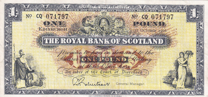 Scotland, 1 Pound, 1966, XF(-), p325b

Estimate: USD 20-40