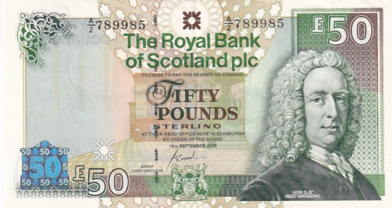 Scotland, 50 Pounds, 2005, AUNC(-), p366

Commemorative banknote

Estimate: ...