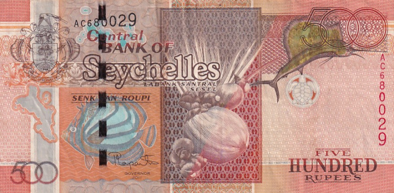 Seychelles, 500 Rupees, 2011, VF, p45

Estimate: USD 25-50